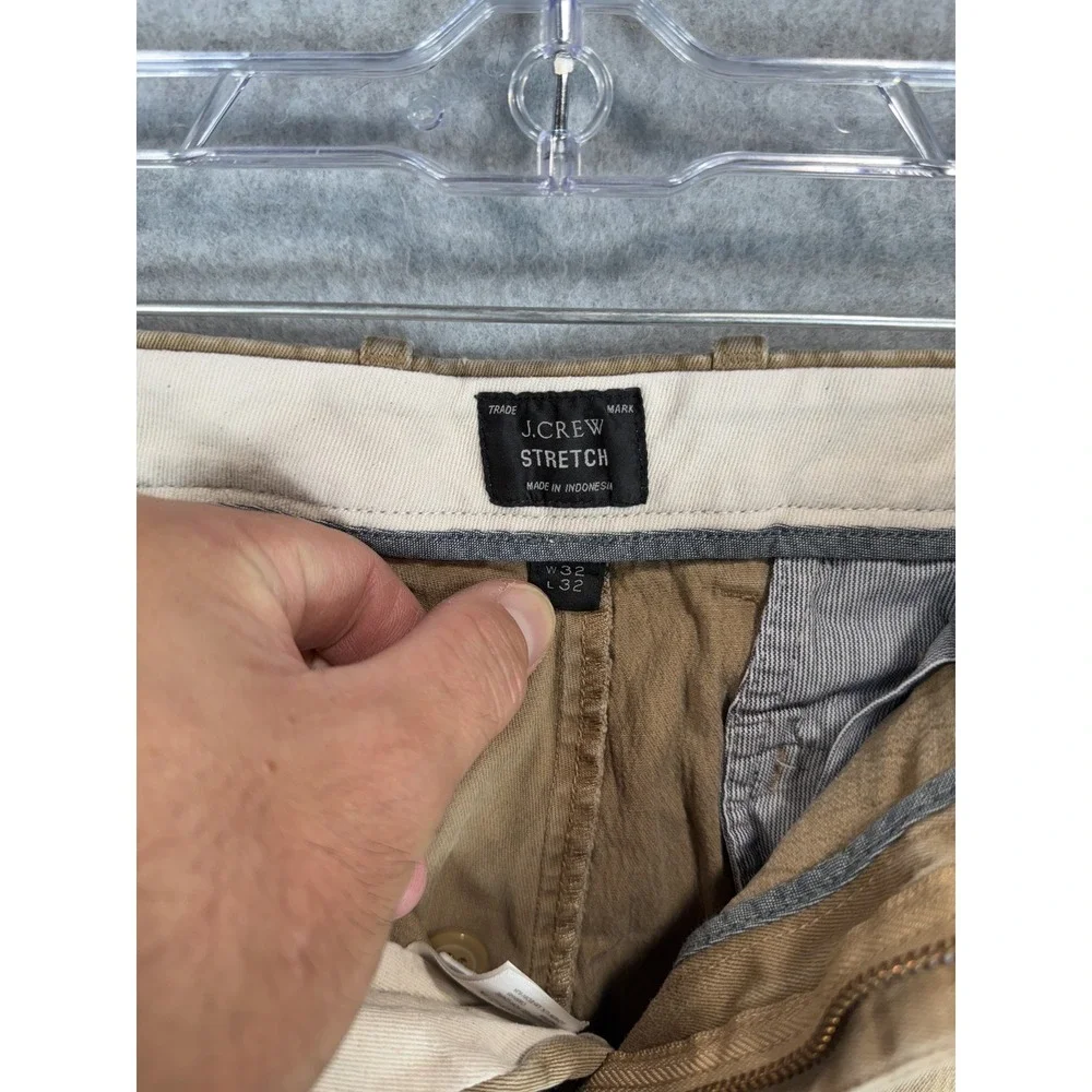 J Crew Pants‎ Mens 32x32 Khaki Tan 484 Slim Stretch Chino Casual Classic Style